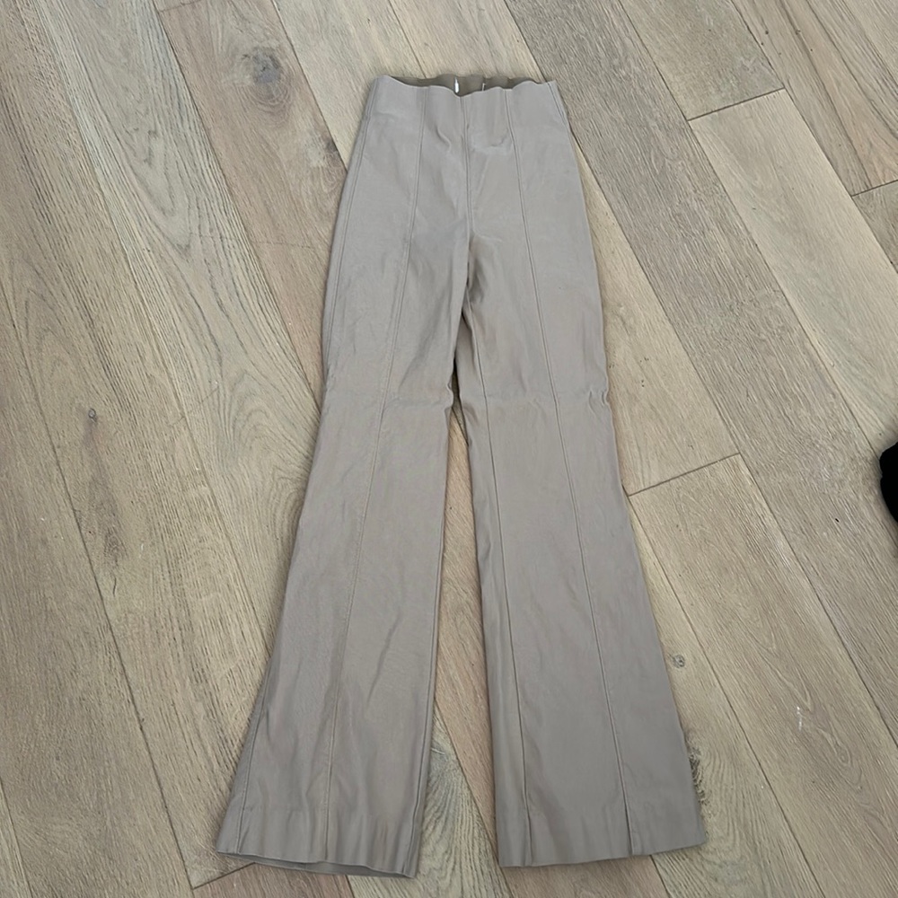 tan tight leg pants